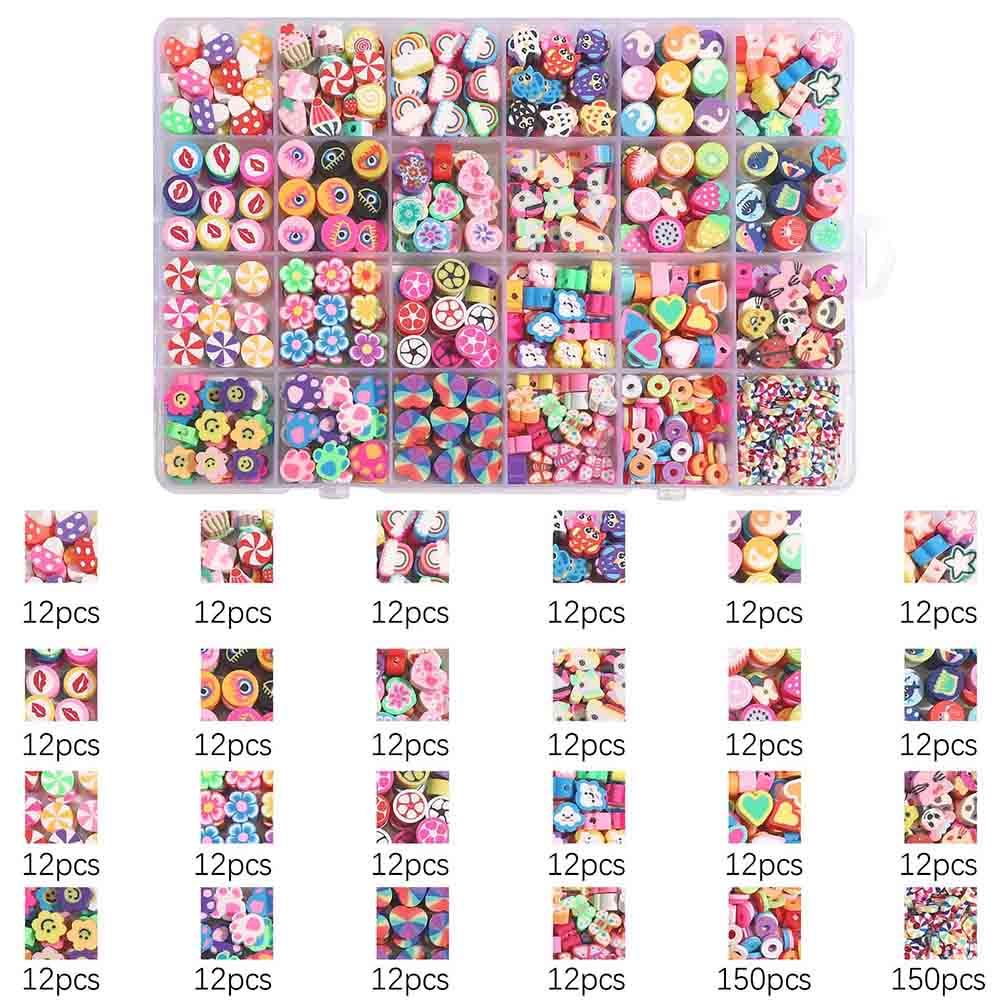 Fiasrel 24-compartment boxed soft ceramic beads