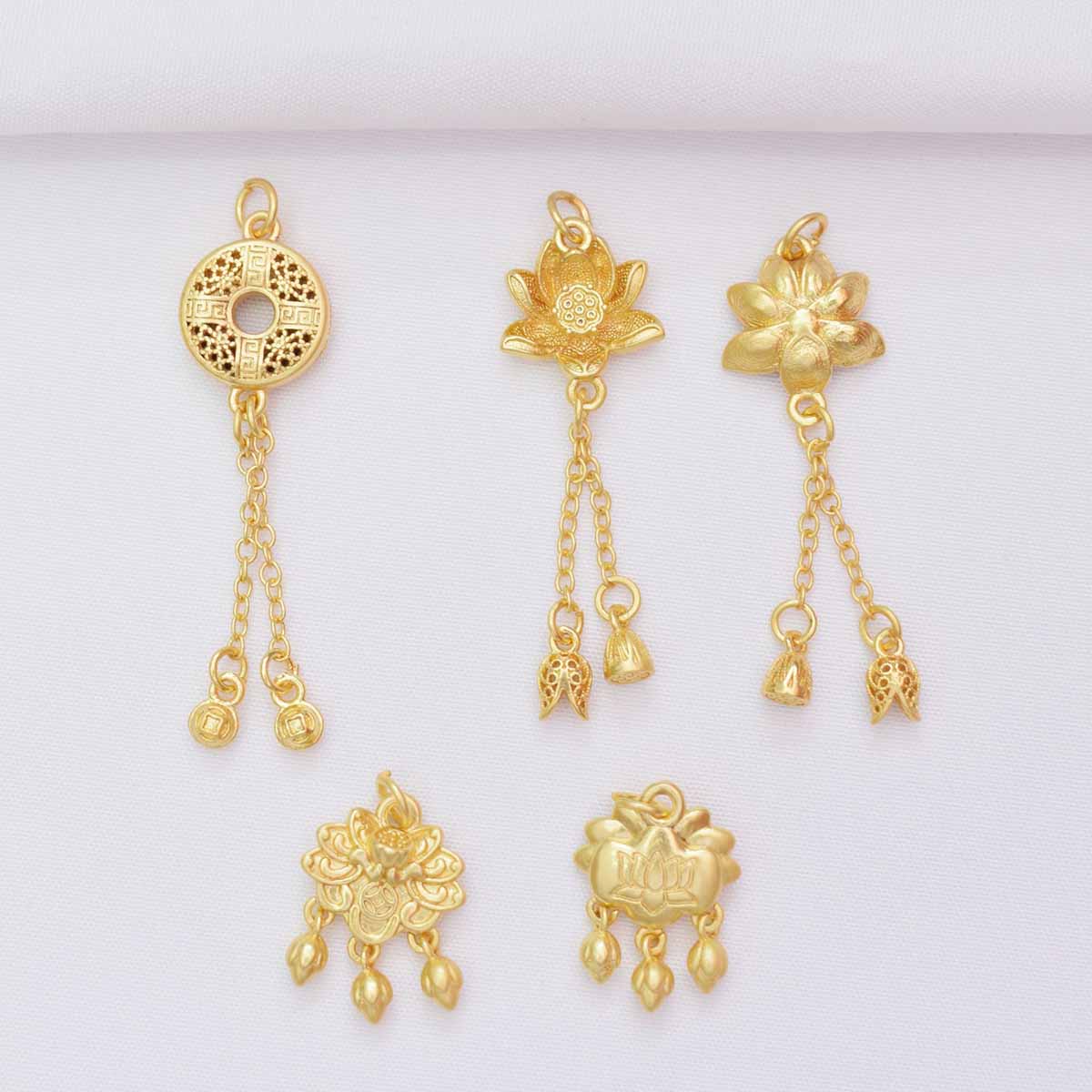 Fiasrel DIY Lotus bow Drop Pendant
