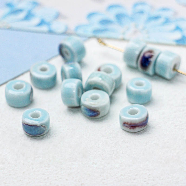 Fiasrel Fresh and delicate geometric patterned ceramic beads