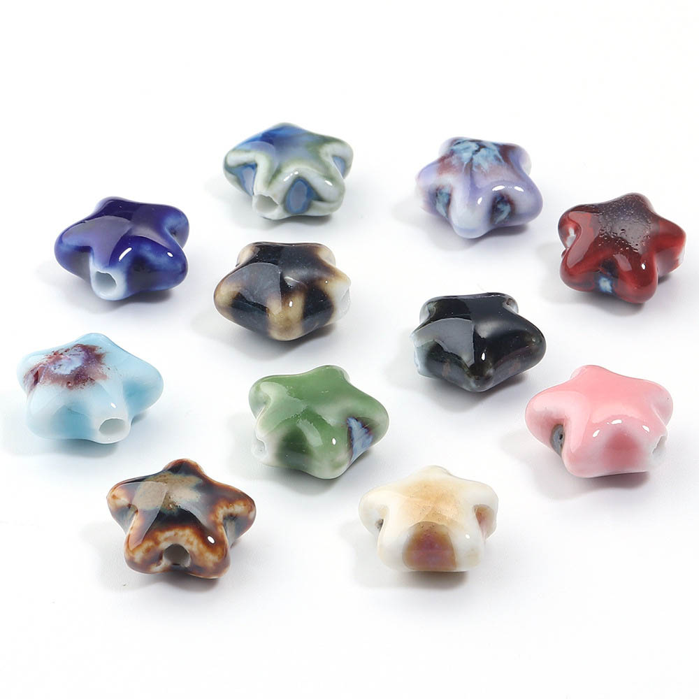 Fiasrel Retro five-pointed star ceramic beads