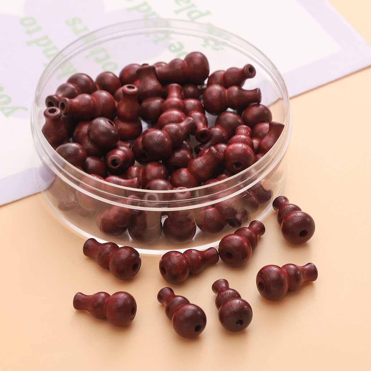 Fiasrel diy natural wooden bead round bead gourd ornaments