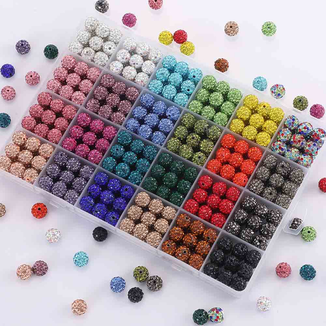 Fiasrel 30pcs Drill balls are dotted with clay DIY Shamballa Beads
