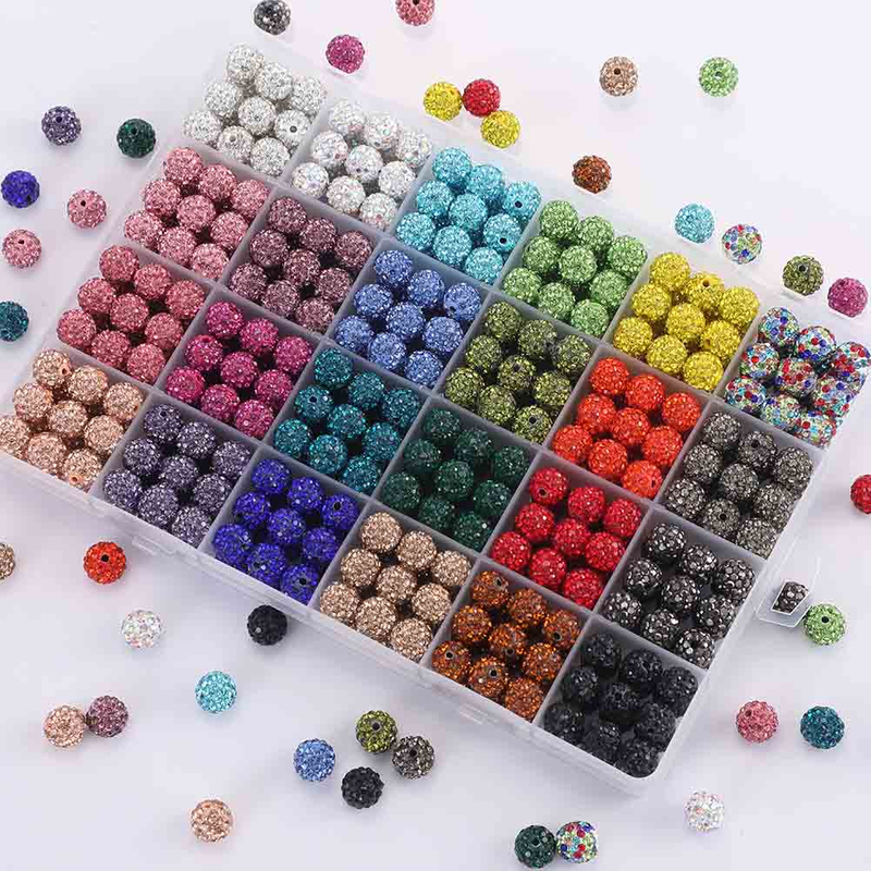 Fiasrel 30pcs Drill balls are dotted with clay DIY Shamballa Beads