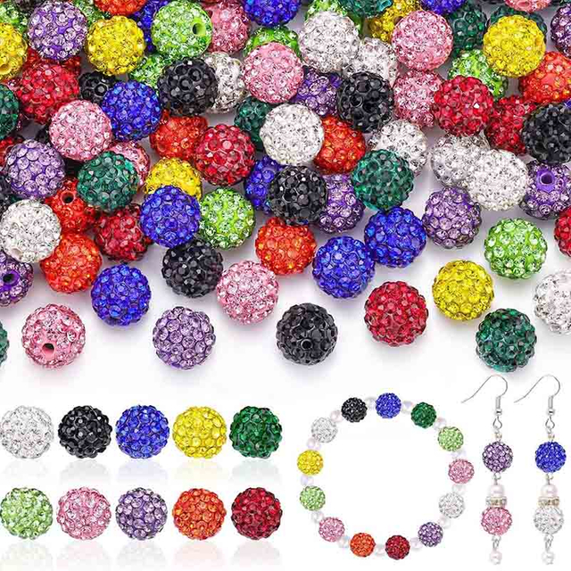 Fiasrel 100pcs Colored soft clay DIY Shamballa Beads