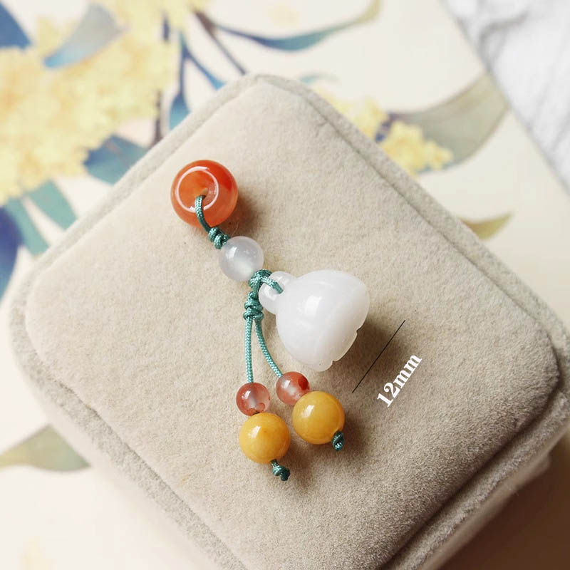 Fiasrel DIY Nan Hong Yellow chalcedony lotus pod Drop Pendant