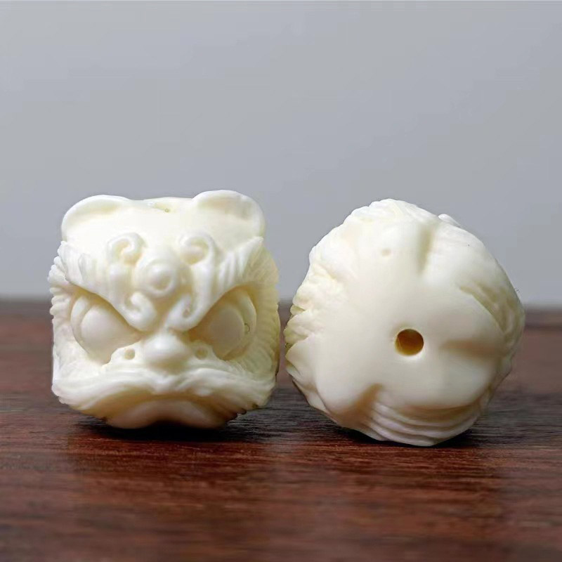 Fiasrel DIY Ivory-Carved Bodhi Accessories with Lion Dance Bead Decoration
