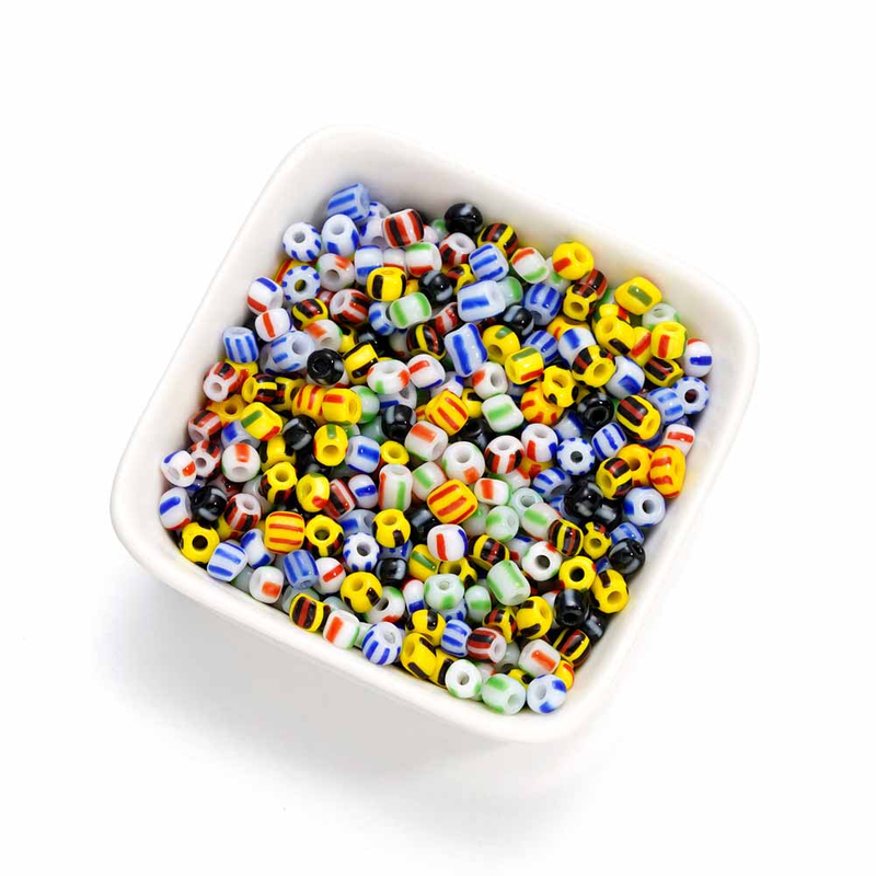 Fiasrel 4mm Glass Seed Beads - Two-Tone Watermelon DIY Beads