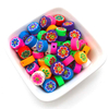 Fiasrel 100pcs Mixed-color flower-shaped soft clay spacer beads