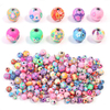 Fiasrel 6/8/10/12mm Colored printed soft clay beads