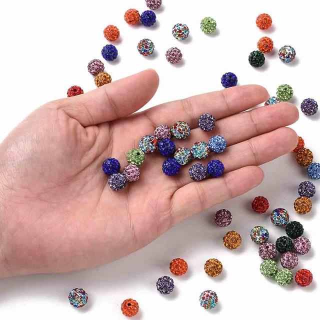 Fiasrel 100pcs Colored clay drill balls DIY Shamballa Beads