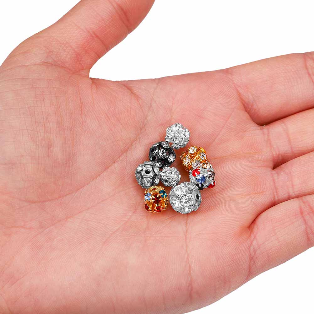 Fiasrel 30pcs 6/8/10mm Soft clay drill balls DIY Shamballa Beads