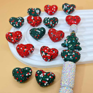 Fiasrel 20pcs Christmas is filled with hearts DIY Shamballa Beads