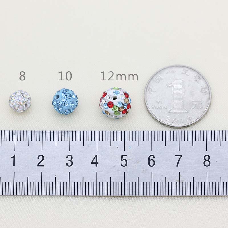 Fiasrel 20pcs Water-diamond soft clay balls DIY Shamballa Beads