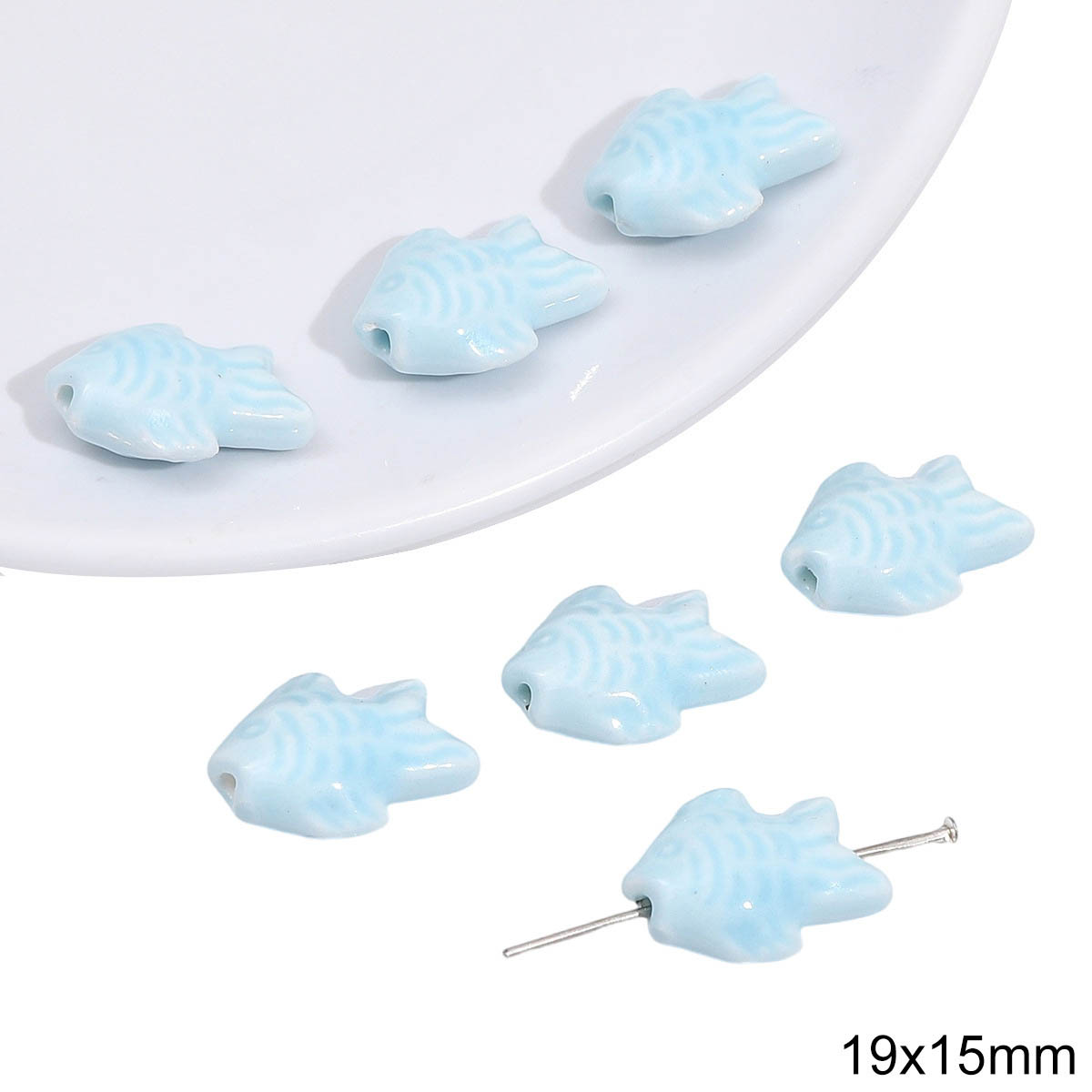 Fiasrel Blue animal ceramic beads