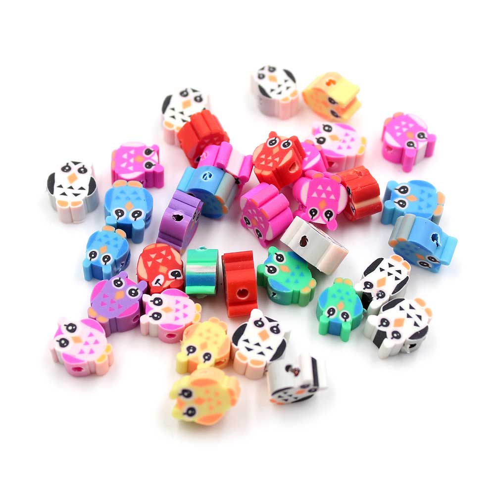 Fiasrel 1000pcs Children's diy mixed-color animal soft clay beads