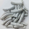 Fiasrel 2pcs Full-drilled curved tube soft clay DIY Shamballa Beads
