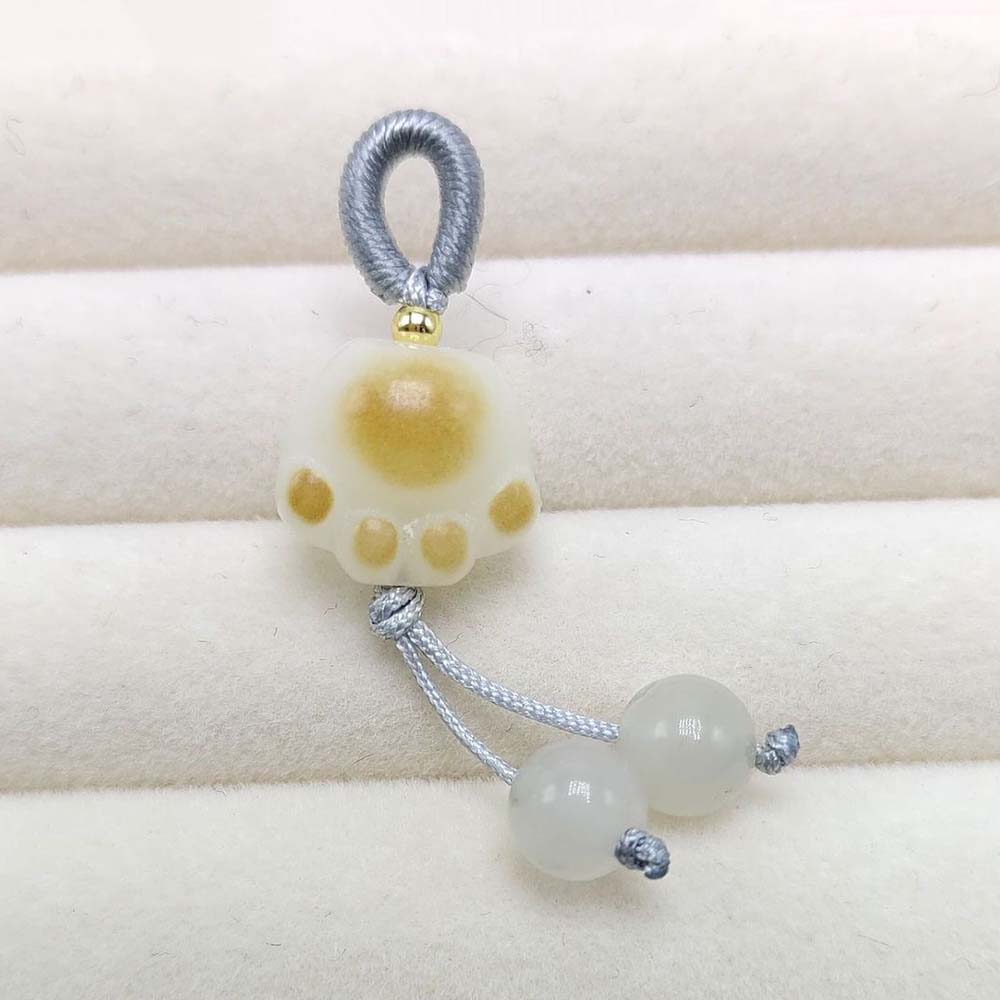 Fiasrel DIY Natural Bodhi cat paw pendant