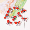 Fiasrel Red hand-painted butterfly ceramic beads