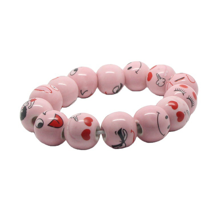 Fiasrel 14mm Cute smiling face emoji beads
