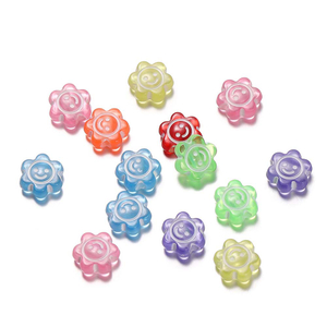 Fiasrel 50pcs Smiling face Flat bead