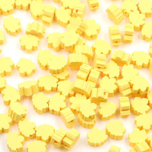 Fiasrel Yellow maple leaf pumpkin soft clay beads