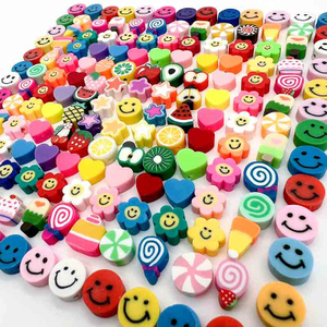 Fiasrel 100pcs diy mixed-color accessory soft clay beads