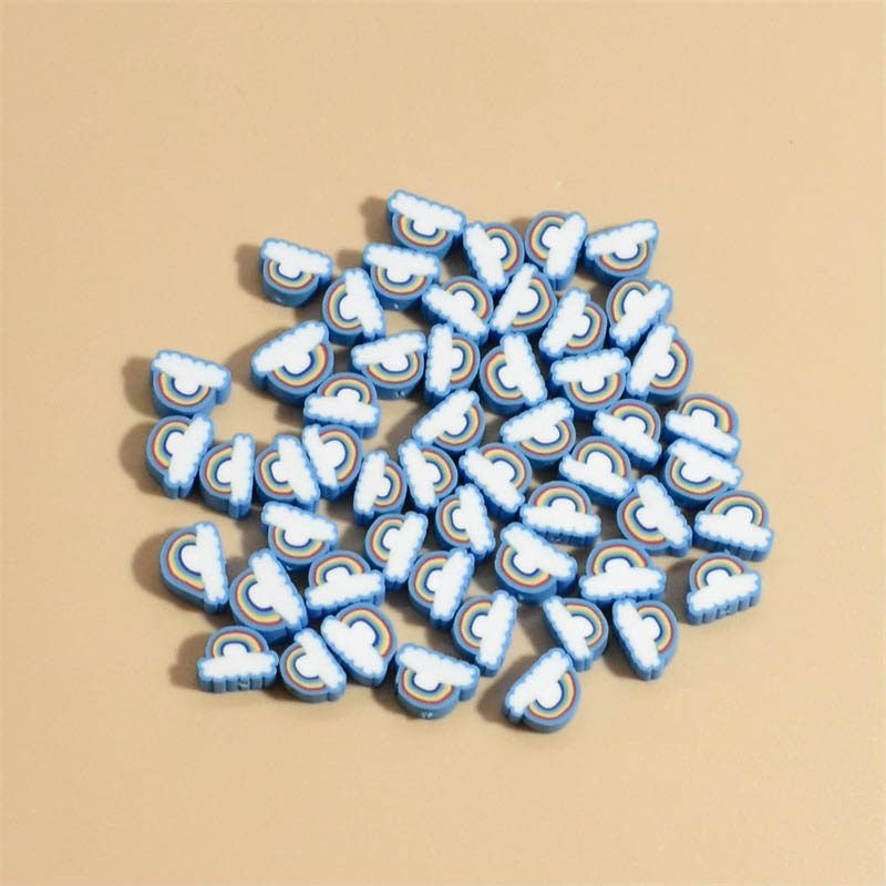 Fiasrel 10mm Rainbow cloud soft clay beads