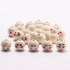 Fiasrel 100pcs 20mm Three-color smiley face wooden beads