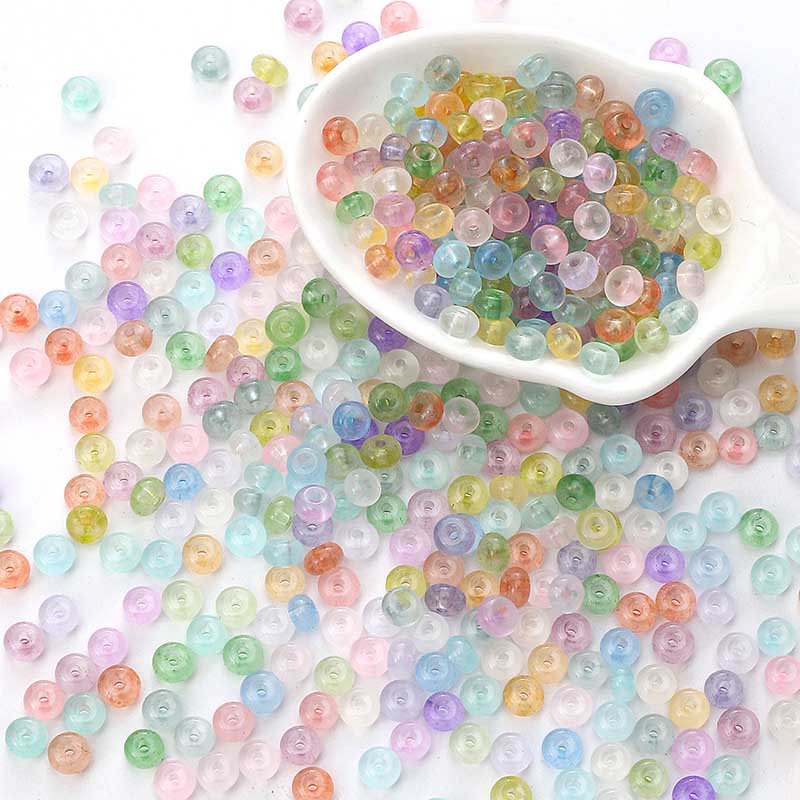 Fiasrel 2*4mm Ice-Transparent Seed Beads DIY Handmade Beading Supplies