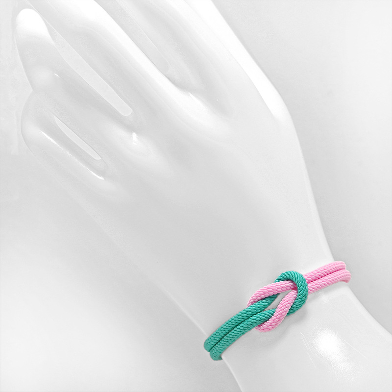 Fiasrel 2pcs Heart-shaped knot colored bracelet