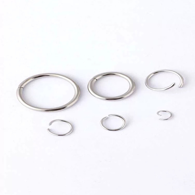 Fiasrel 100pcs Stainless steel open ring silver circular ring accessory