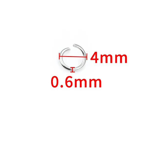 Fiasrel 200pcs 0.6mm Titanium steel open ring connection ring