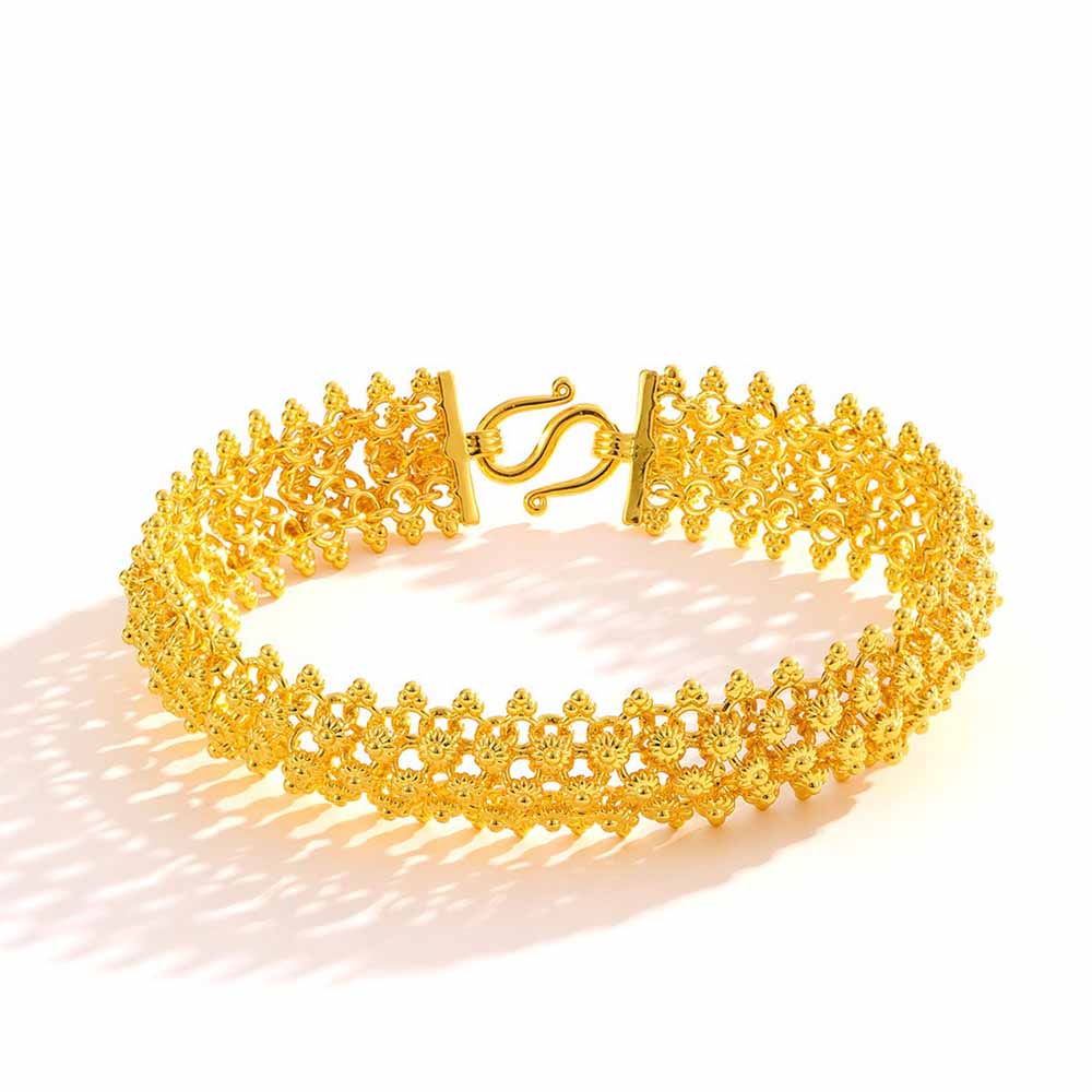 Fiasrel Sparkling small gold bead bracelet