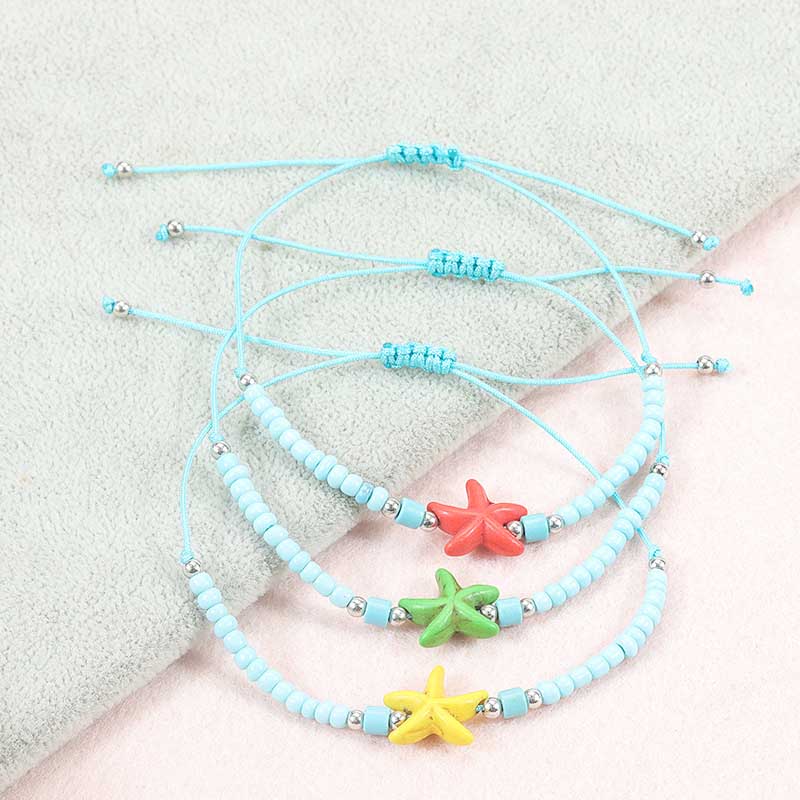 Fiasrel Colorful starfish rice bead bracelet