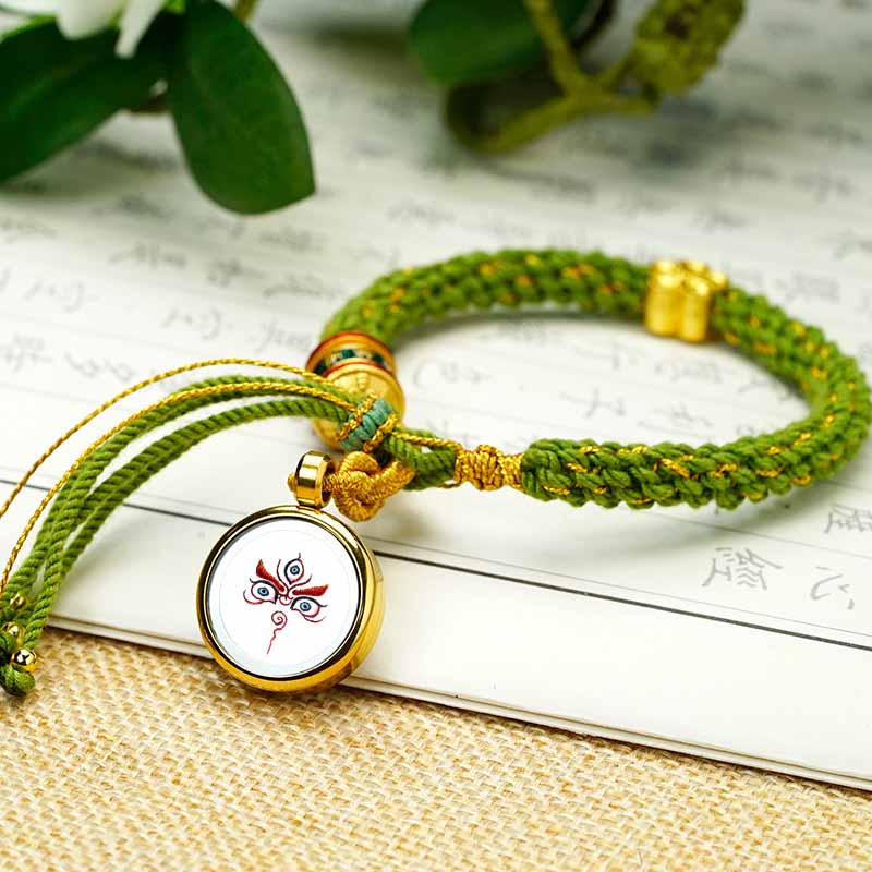 Fiasrel Tibetan-style prayer wheel bracelet