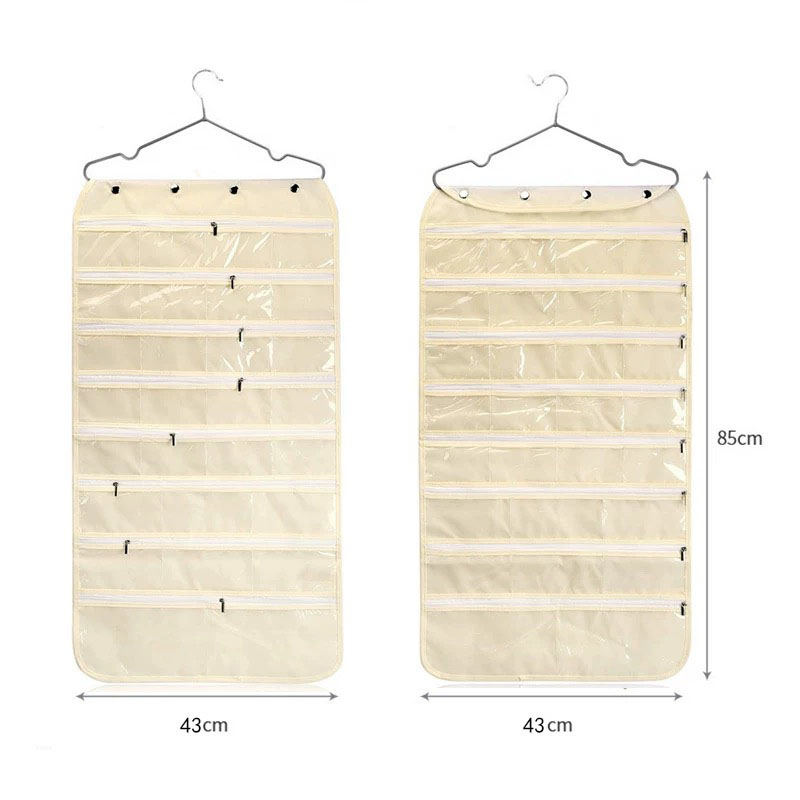 Fiasrel 56grids Jewelry bag hanging storage and hanging bag