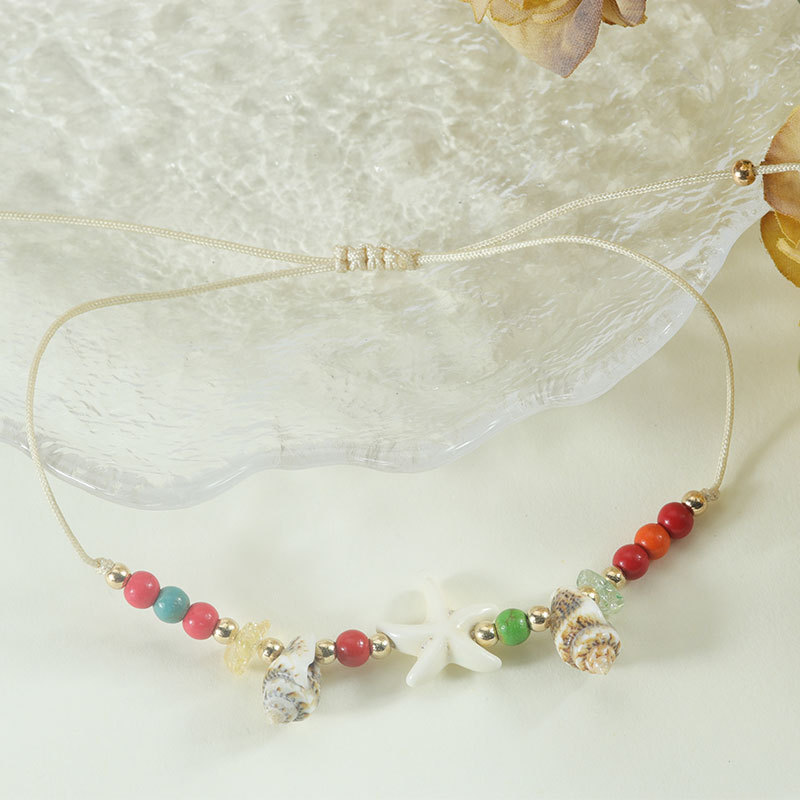 Fiasrel 2pcs Bohemian-style shell starfish bracelet