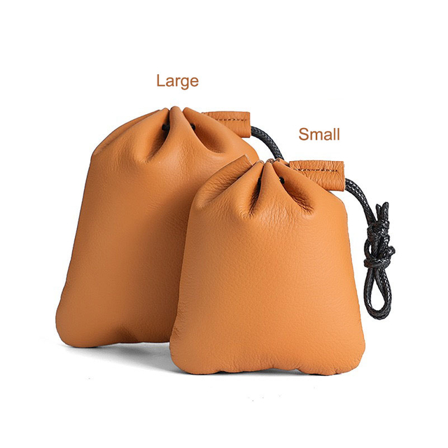 Fiasrel Drawstring top layer cowhide storage bag