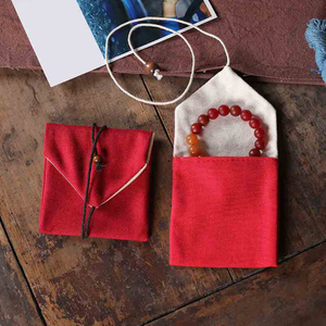 Fiasrel Cotton and linen rope jewelry bag