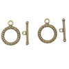 Fiasrel 10pcs DIY Antique Silver Color Plated Zinc Alloy Toggle Jewelry Clasps