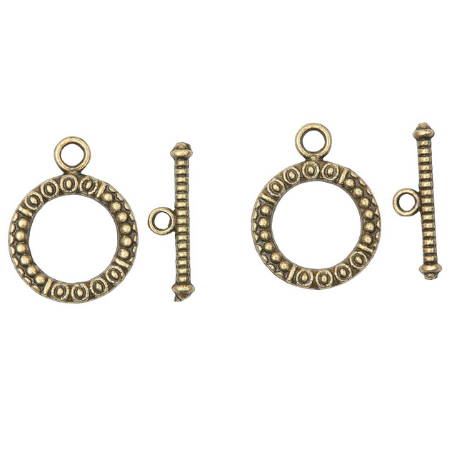 Fiasrel 10pcs DIY Antique Silver Color Plated Zinc Alloy Toggle Jewelry Clasps