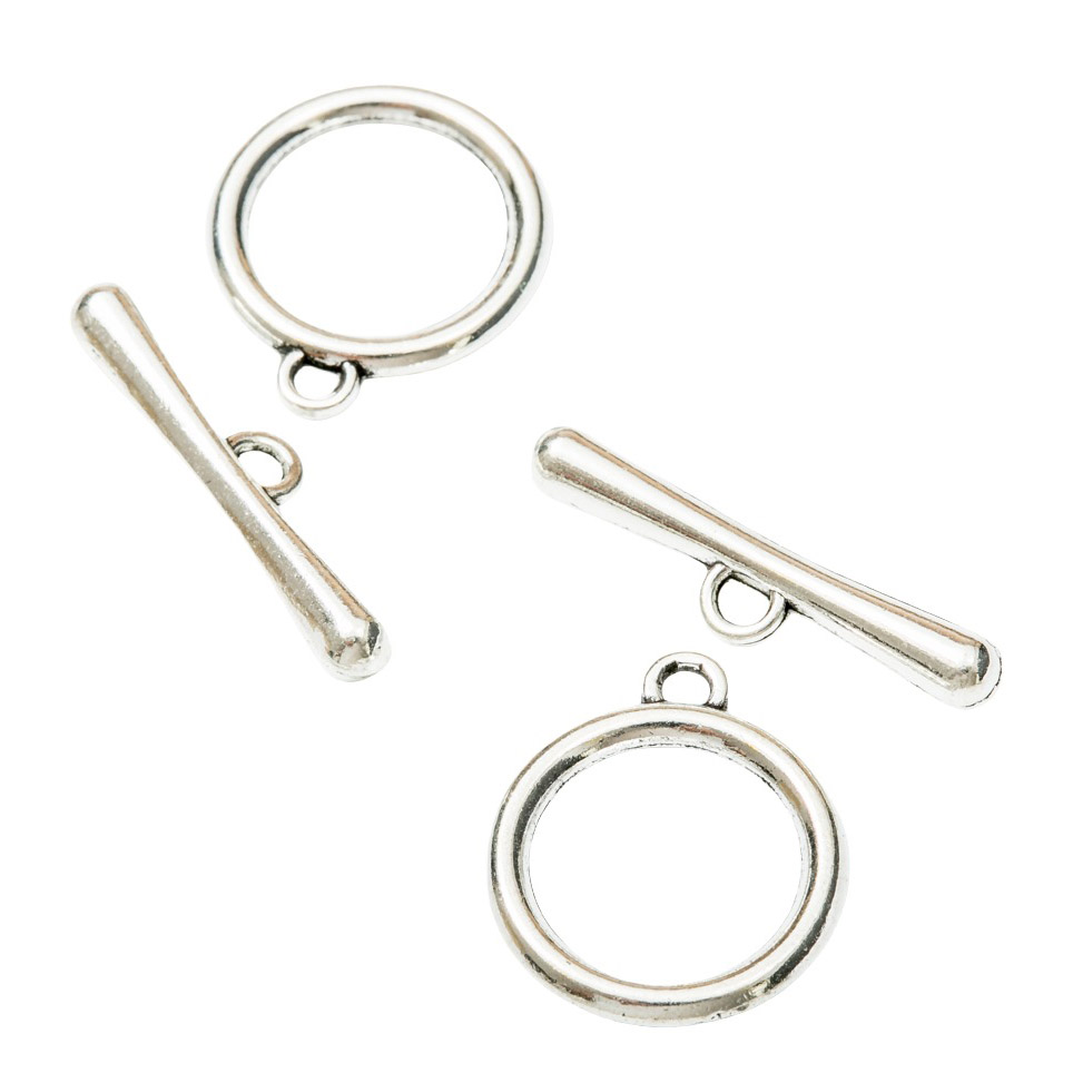 Fiasrel 10pcs Alloy Toggle Ring Bar Clasps for Jewelry Bracelet Necklace Making Accessories
