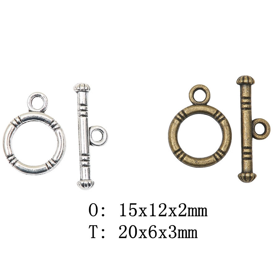 Fiasrel 10pcs Alloy OT Toggle Clasp for Beaded Necklace Bracelet Jewelry Making