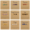 Fiasrel Jewelry Handmade Braided Adjustable Zodiac Charm Bracelet 12 Zodiac Sign Stone Beaded Bracelet