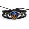 Fiasrel 12 Zodiac Signs Glow In Dark Charm Bracelet Men's and Women's Fashion Multi-layer Luminous Woven Leather Couple Bracelets