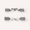 Fiasrel S925 Pure Silver Buckle Patterned Bracelet Thai Silver Retro Silver Safety Pattern Necklace Buckle Head with Connecting Buttons