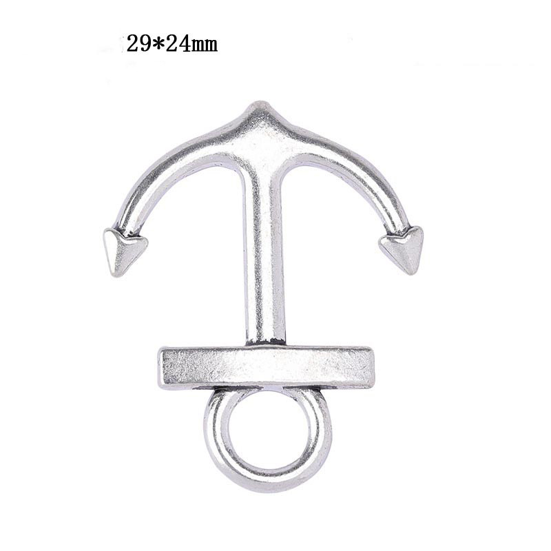 Fiasrel 20pcs DIY Accessories Retro Pendant Zinc Alloy Rudder Pendant Boat Anchor Jewelry Accessories Antique Alloy Bracelet Pendant