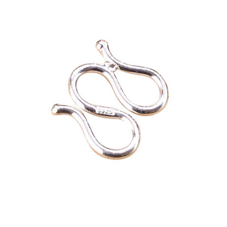 Fiasrel S925 Sterling Silver Handmade DIY Findings M Buckle Necklace Bracelet Buckle Bracelet Connecting Button Rope Hook Ring