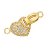 Fiasrel 2pcs Fashion Jewelry Accessories Silver Gold Plated Copper Flower Heart Connector Clasp