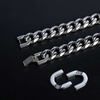 Fiasrel 5pcs Stainless Steel Jewelry Cuban Chain Buckle DIY Hand Assembled Buckle Jewelry Making Clasp